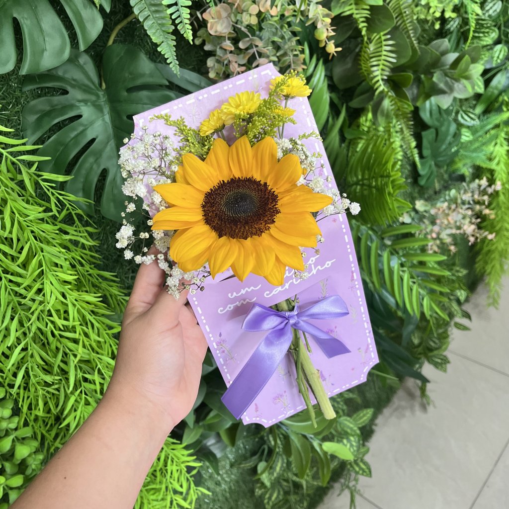 Cartão Flor com Girassol 