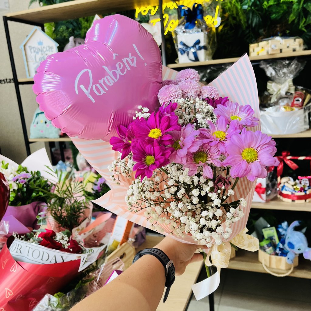 Mimo floral com balão 