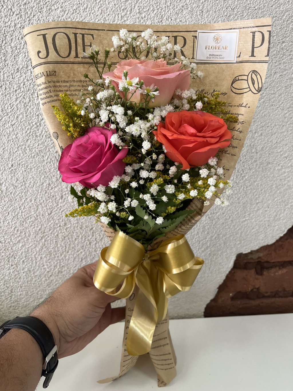 Buquê 3 rosas