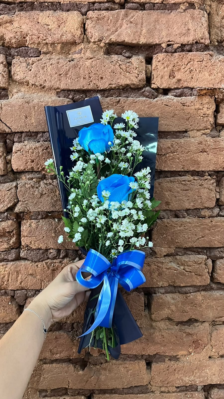 Arranjo 2 rosas Azul 