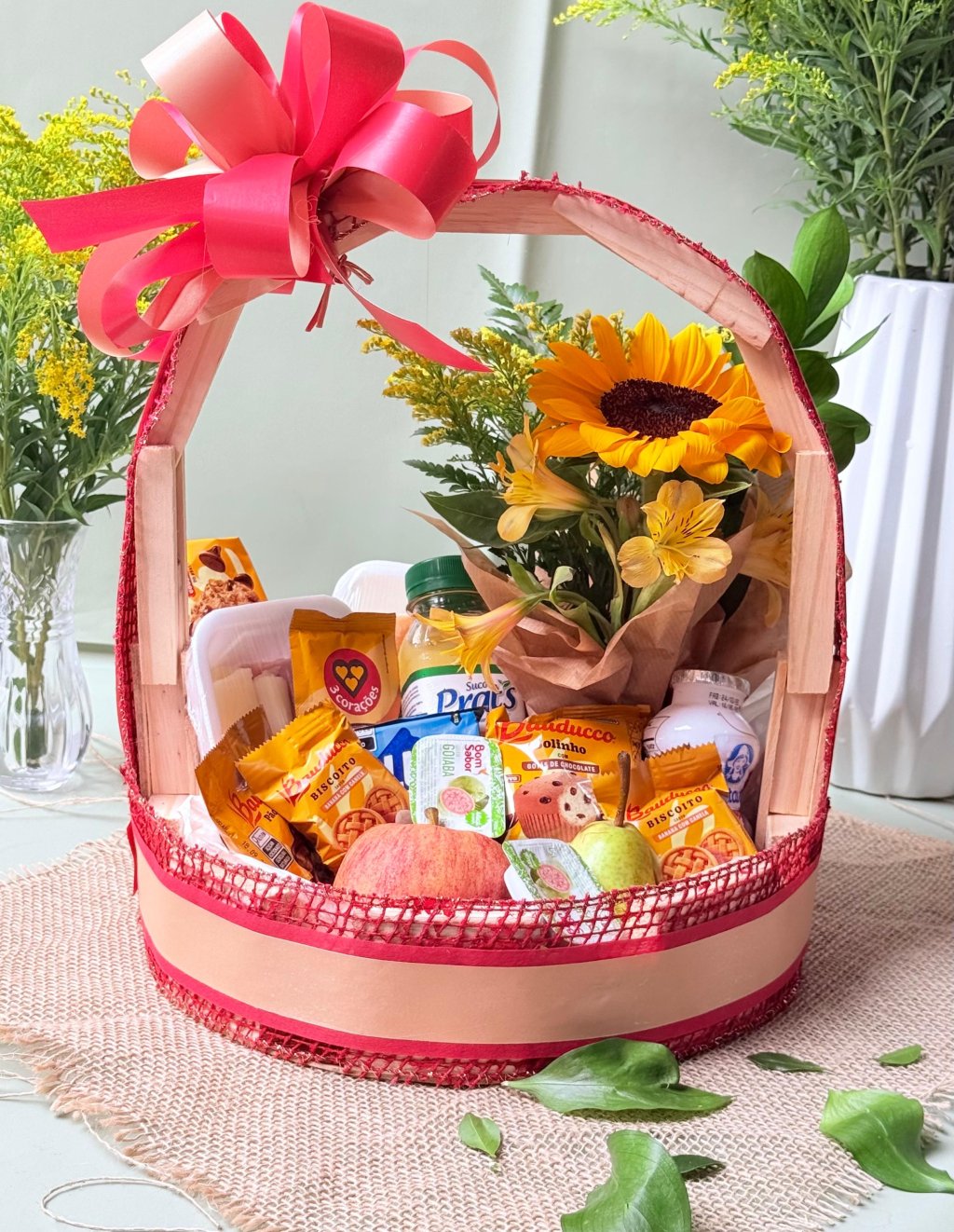 Cesta Café com Girassol Radiante - VERMELHA🌻☕