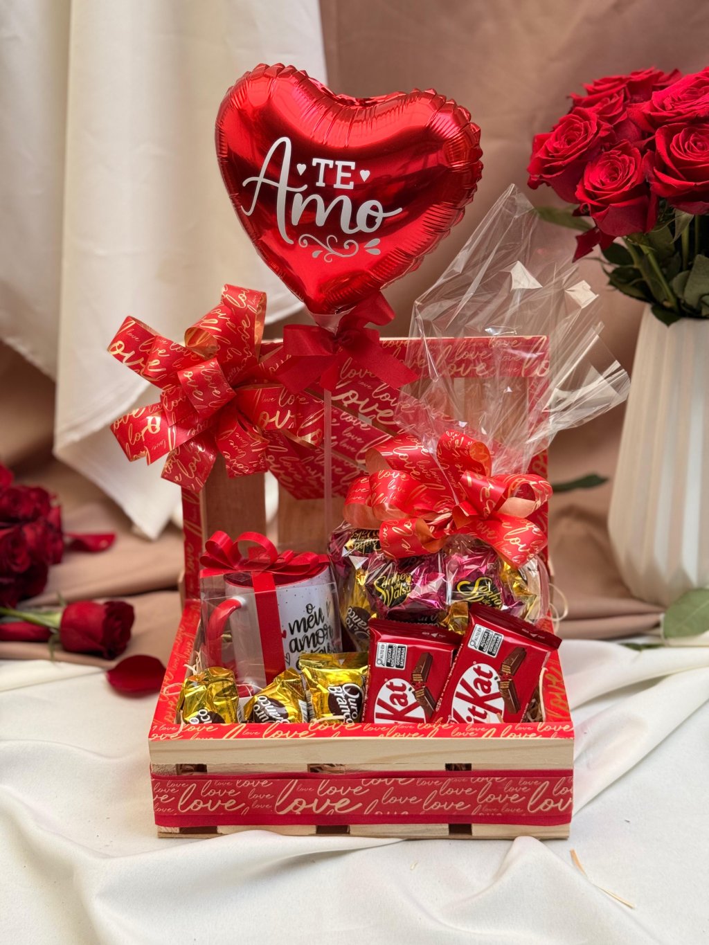 Baú EU TE AMO - vermelho 