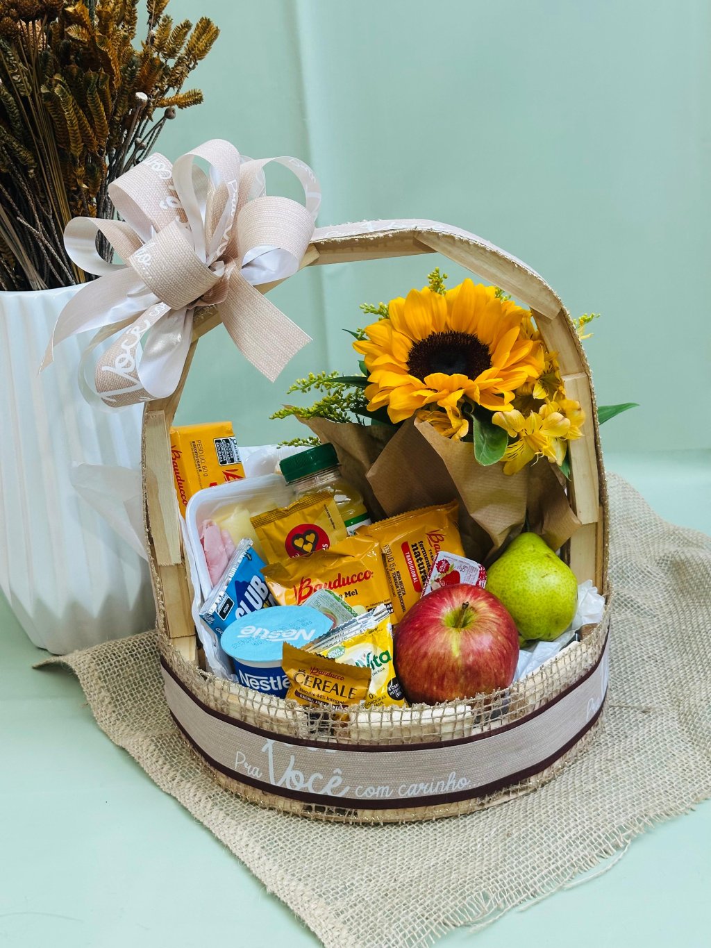 Cesta Café com Girassol Radiante 