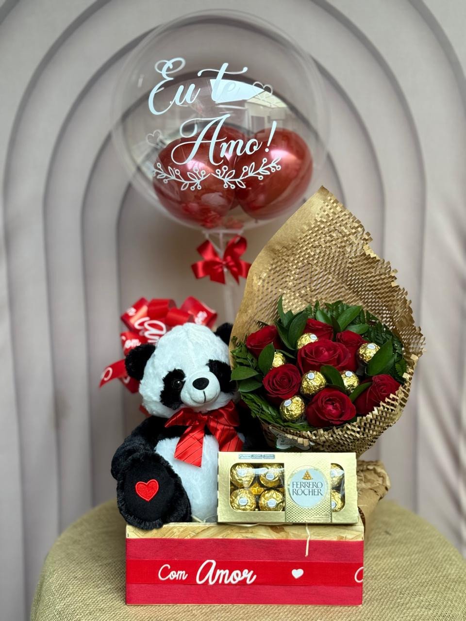 Baú romantico luxo com balão bubble 