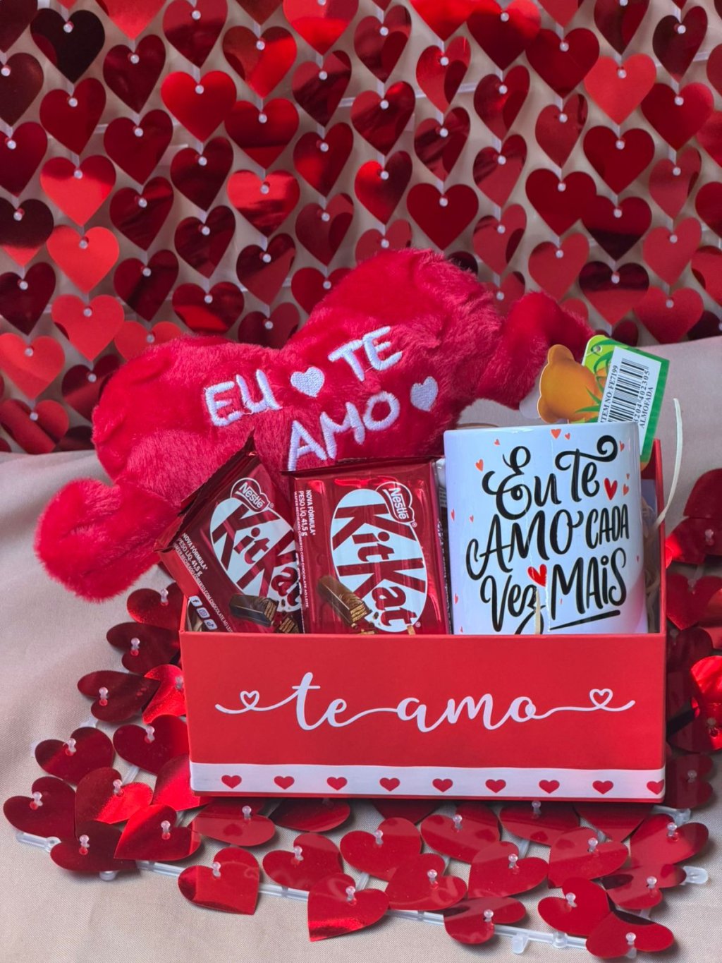 Box Retangular Te Amo Vermelho