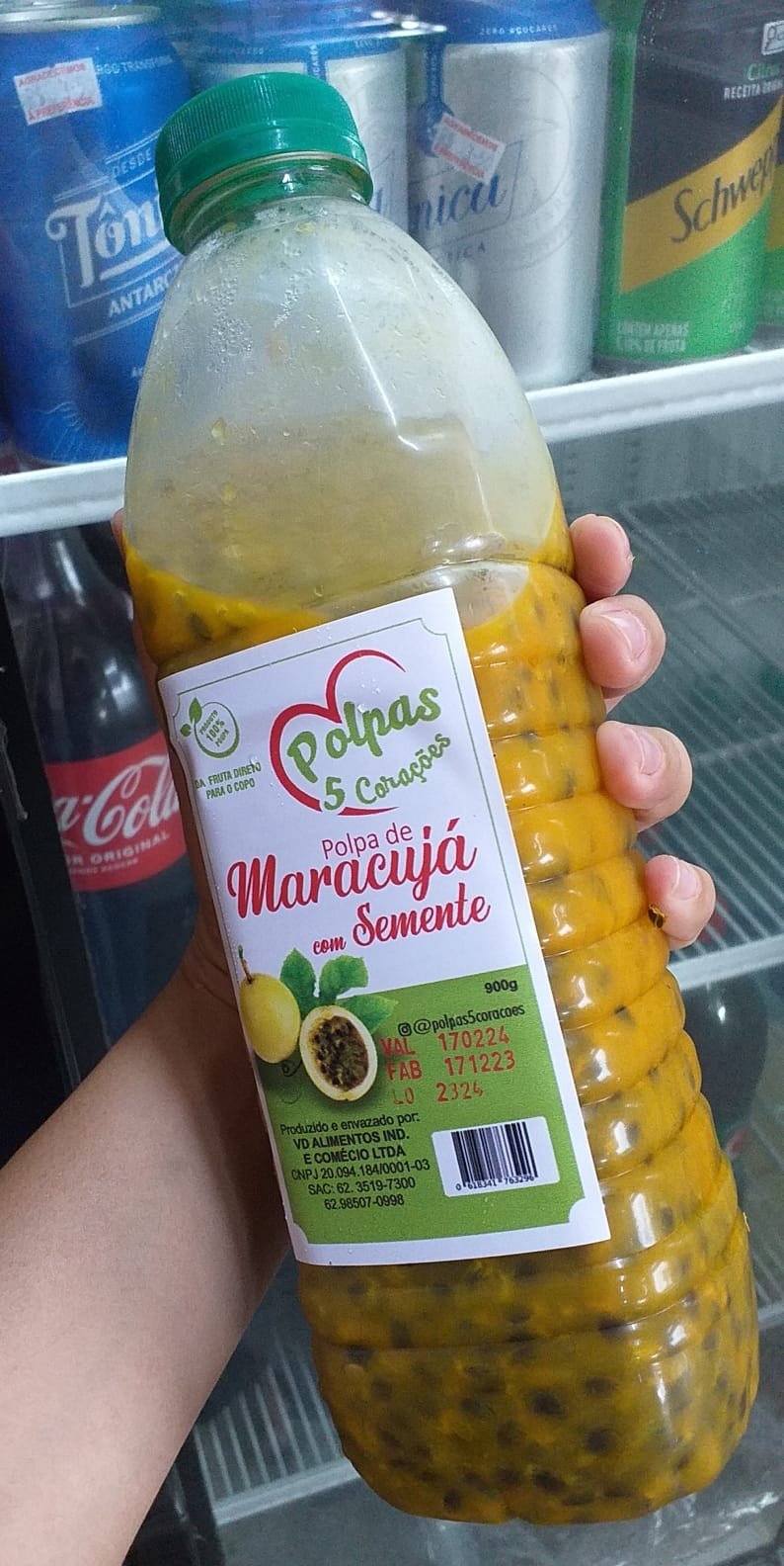POLPA DE MARACUJA COM SEMENTE 900g 5 CORACOES