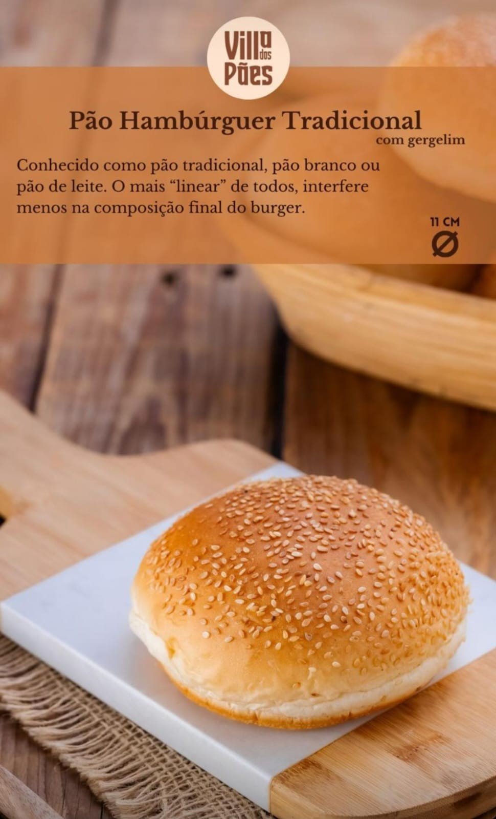 PAO DE HAMBURGUER GERGELIM VILLA DOS PAES 6UND