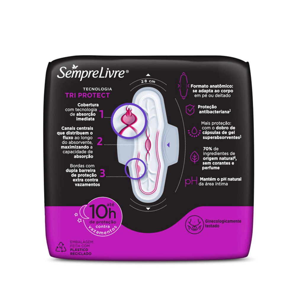 ABSORVENTE SEMPRE LIVRE DIA E NOITE ABAS 8 UND