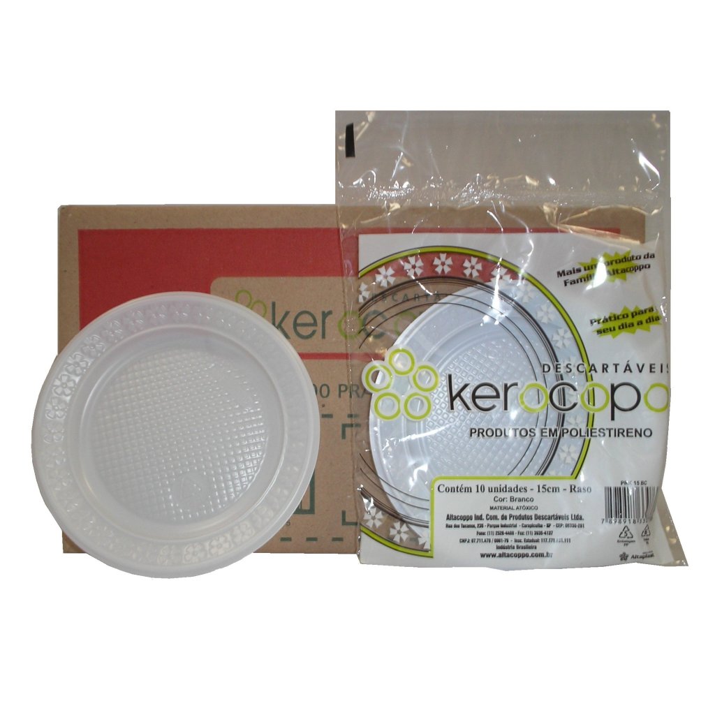 kEROCOPO PRATO RASO DESCARTAVEL 15CM 10UNI
