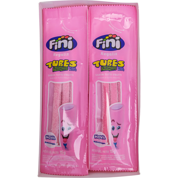 BALA GELATINA TUBES TUTTI FRUIT FINI 15G