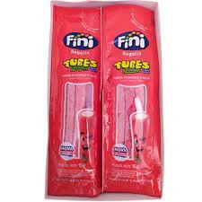 BALA GELATINA ACIDO TUBES MORANGO FINI 15G