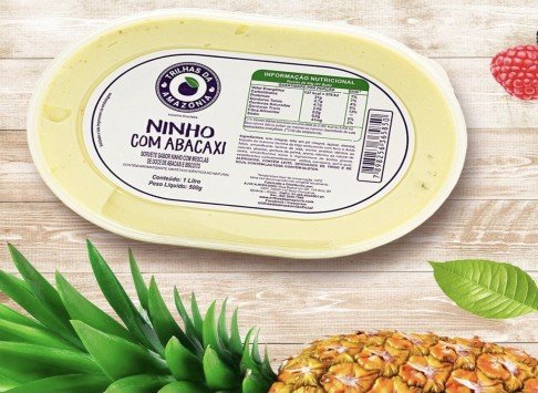 SORVETE DE NINHO COM ABACAXI TRILHAS DA AMAZONIA 1L