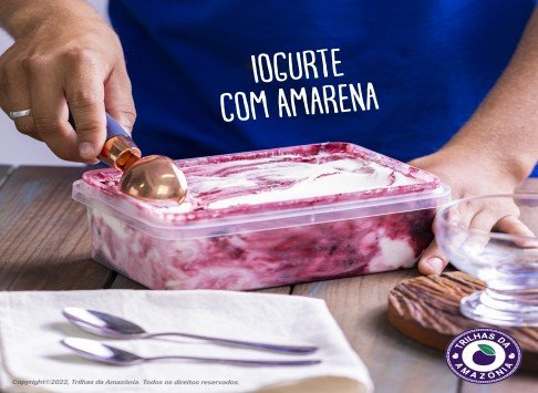SORVETE DE IOGURTE COM AMARENA TRILHAS DA AMAZONIA 1L