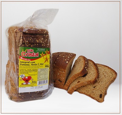 PAO INTEGRAL DE BANANA, AVEIA E MEL CRISTAL 400G