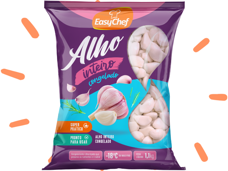 ALHO INTEIRO DESCASCADO CONG 1,1KG EASY CHEF