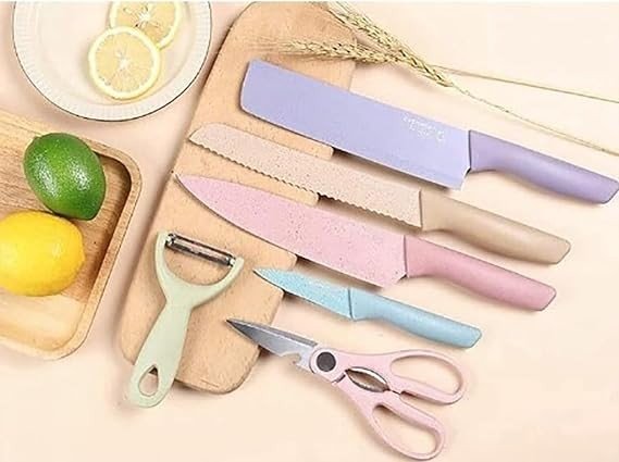 FACA COLORIDA KIT 6 PEÇAS 