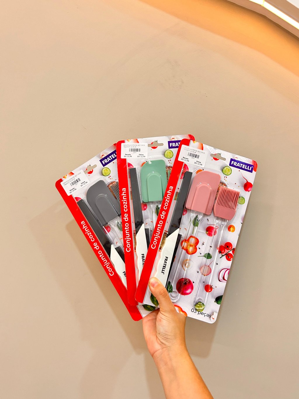ESPÁTULA E PINCEL KIT 3 PEÇAS 78829