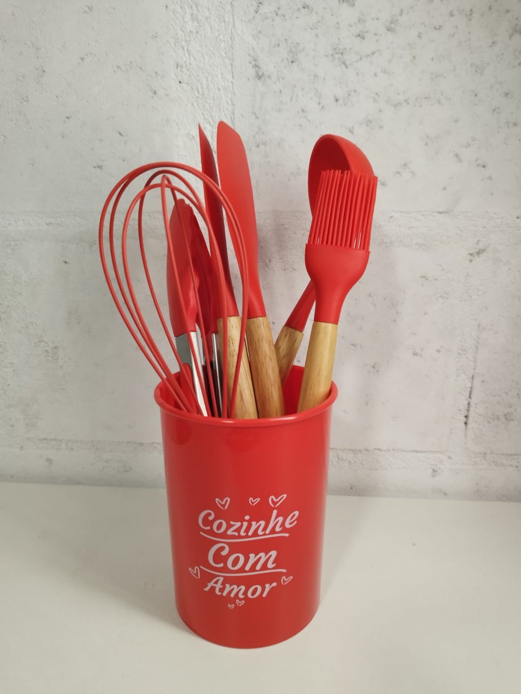KIT UTENSÍLIOS SILICONE 308283 7 PÇS CABO BAMBU 