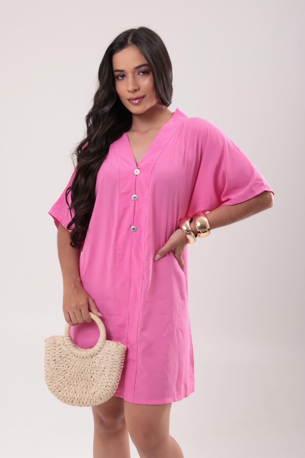 Vestido Chamise viscose Decote V REF: 312