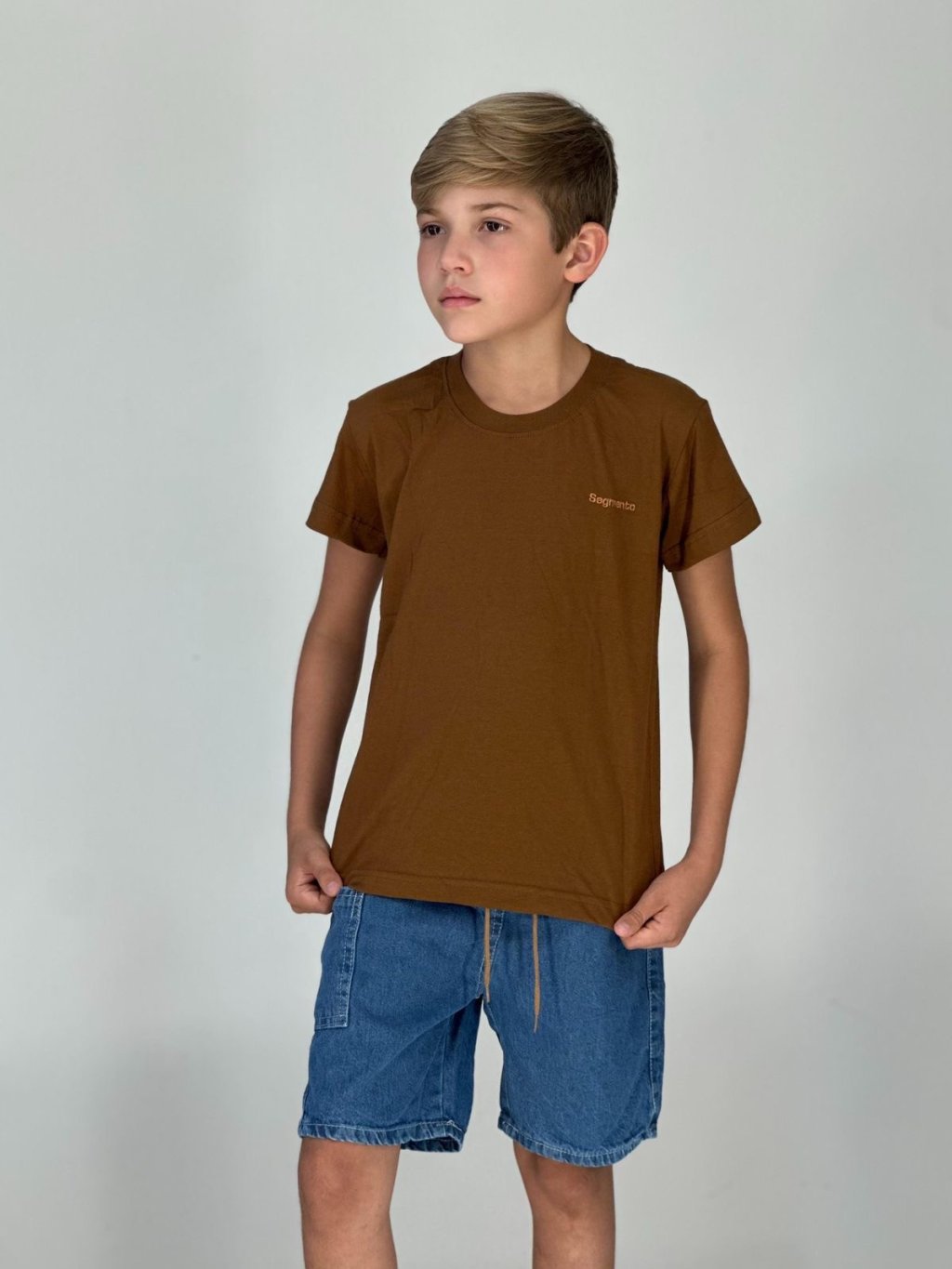 Conjunto masculino short jeans com bordado Ref ; 322