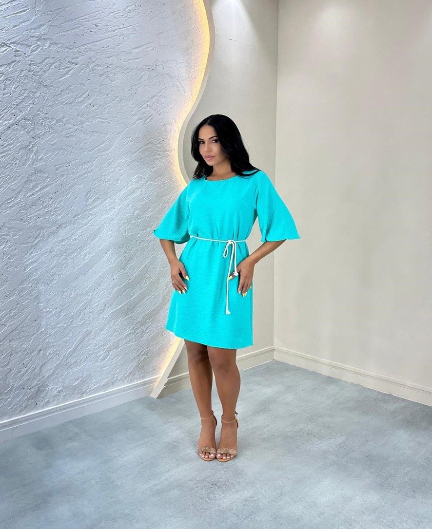 Vestido Viscose Com manga REF: 980