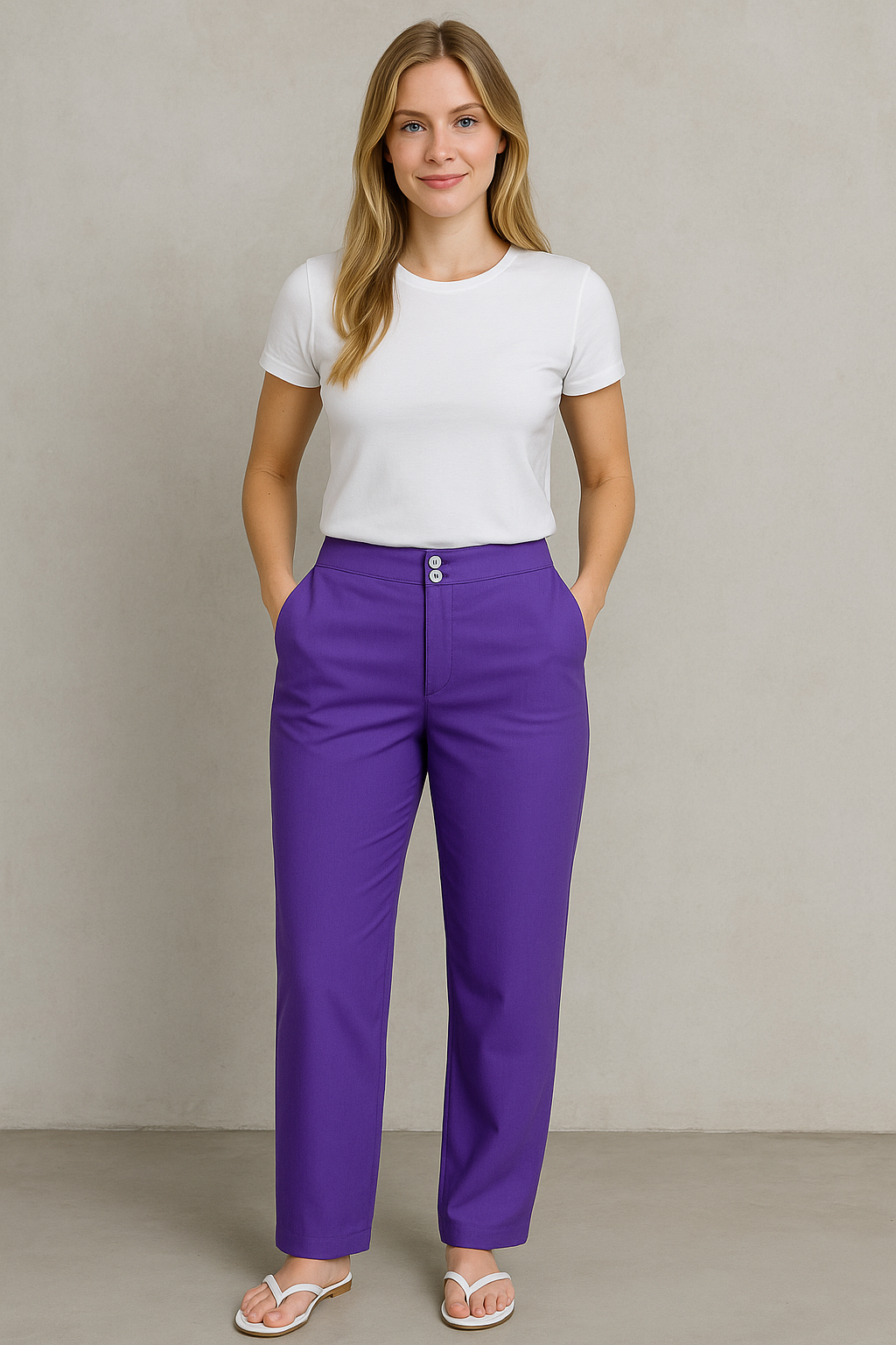 Calça Viscose Reta Botões REF: 649