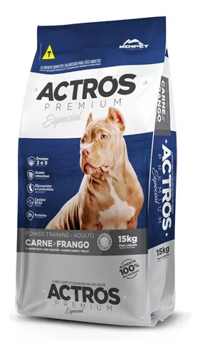 RACAO PARA CAES ACTROS PREMIUM ESP. POWER TRAINING ADULTO 15 KILOS