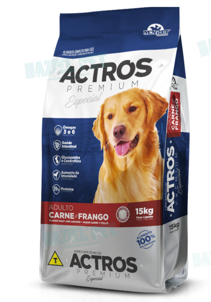 RACAO PARA CAES ACTROS PREMIUM ESP. CLASSIC ADULTO 15 KILOS