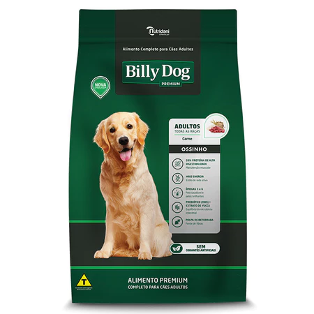 R. CAES ADULTO BILLY DOG OSSINHO CARNE 15 KG + 1 KG