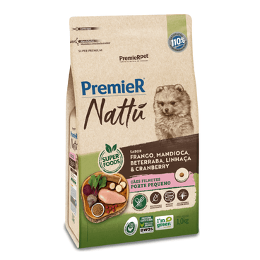 PREMIER NATTU CAES FILH RACAS PEQ MANDIOCA 1 KG