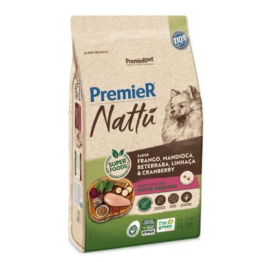 PREMIER NATTU CAES ADULT RACAS PEQ MANDIOCA 10,1 KG