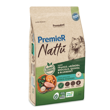 PREMIER NATTU CAES ADULT RACAS PEQ ABOBORA 10,1 KG