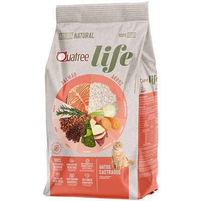 QUATREE LIFE GATOS CASTRADOS SALMAO E ARROZ 10.1KG