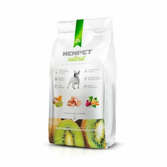 ALIMENTO PARA CAES MENPET SUPER PREMIUM NATURAL MINI E PEQ RACAS CASTRADOS 3 KILOS