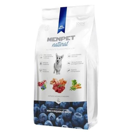 ALIMENTO PARA CAES MENPET SUPER PREMIUM NATURAL MINI E PEQ RACAS ADULTOS 3 KILOS