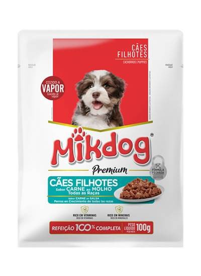 SACHE MIK DOG FILHOTE TODAS RACAS CARNE 18X100G