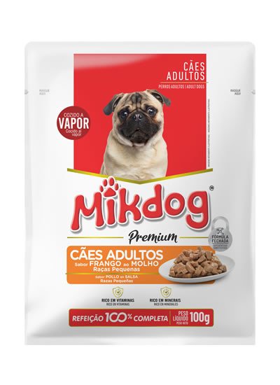 SACHE MIK DOG ADULTO RACAS PEQ FRANGO 18X100G