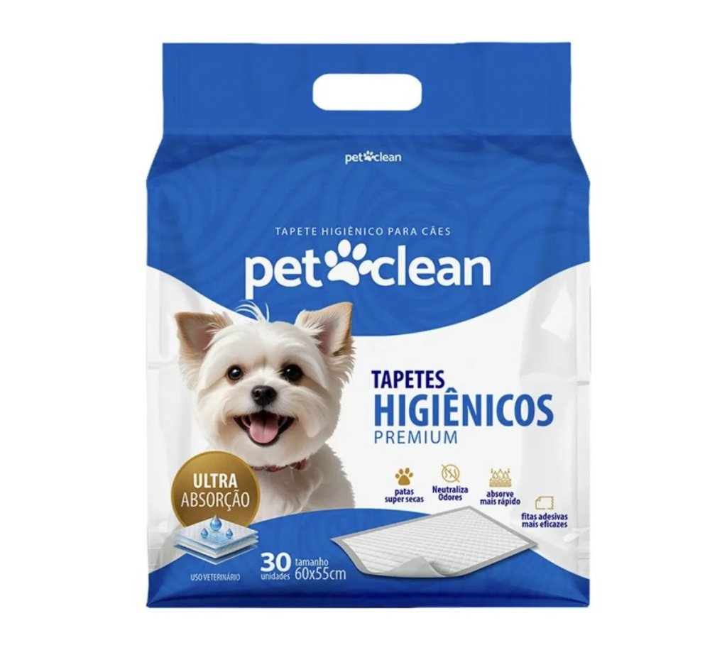 TAPETE HIGIENICO 55X60 PCT C/ 30UN PET CLEAN