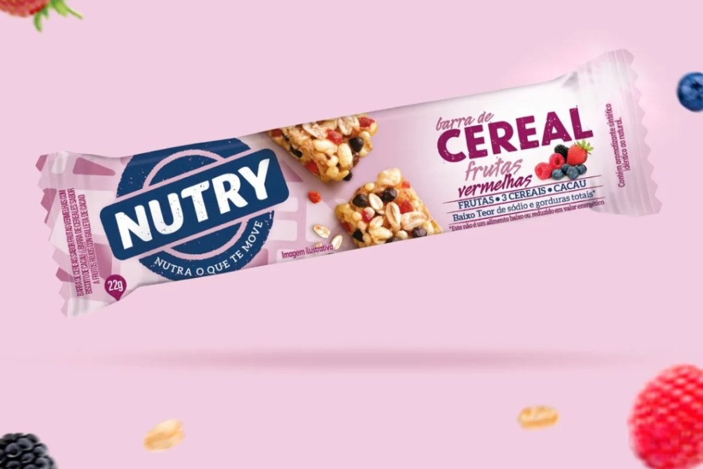 Barra de cereal frutas vermelhas