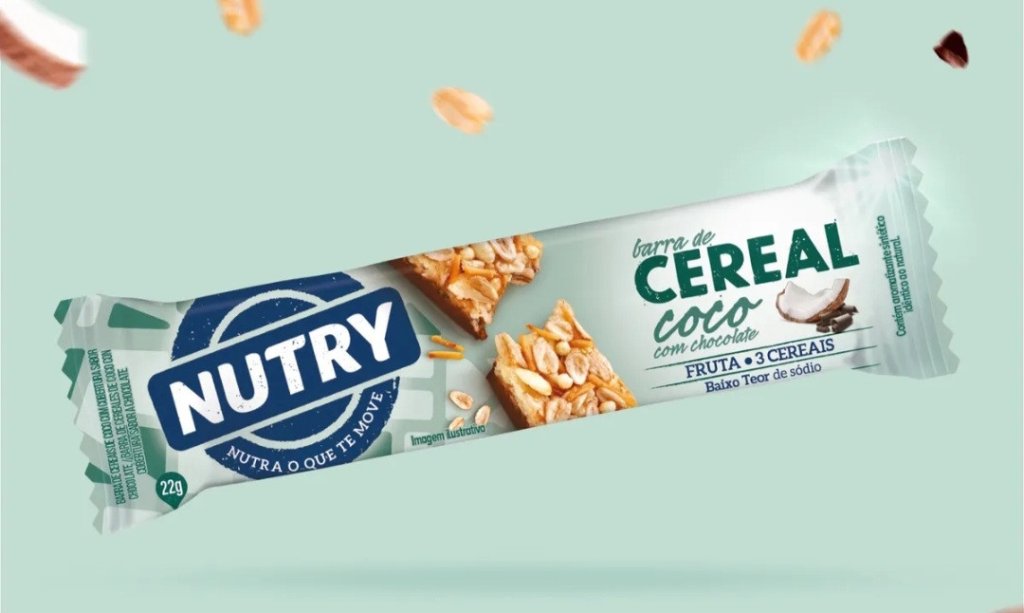 Barra de cereal coco com chocolate