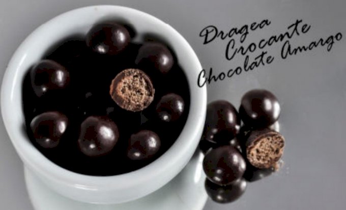 Drágea crocante chocolate amargo