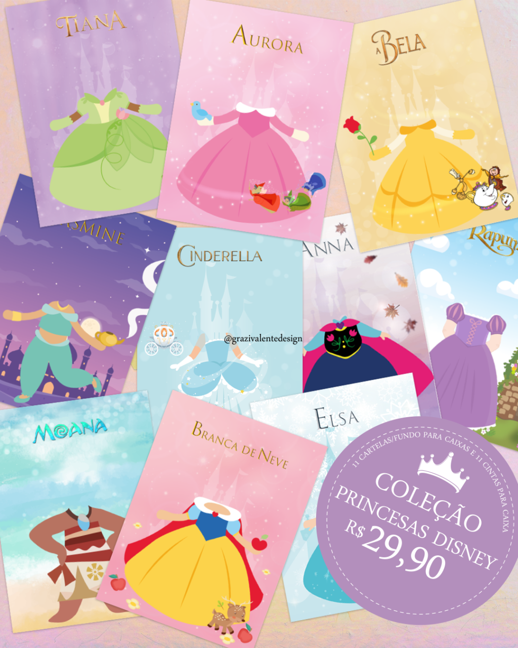 KIT DIGITAL PRINCESAS DISNEY