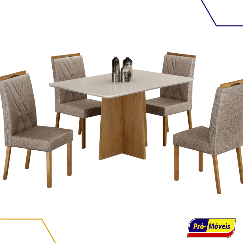 MESA JADE + 4 CADEIRAS MAIA