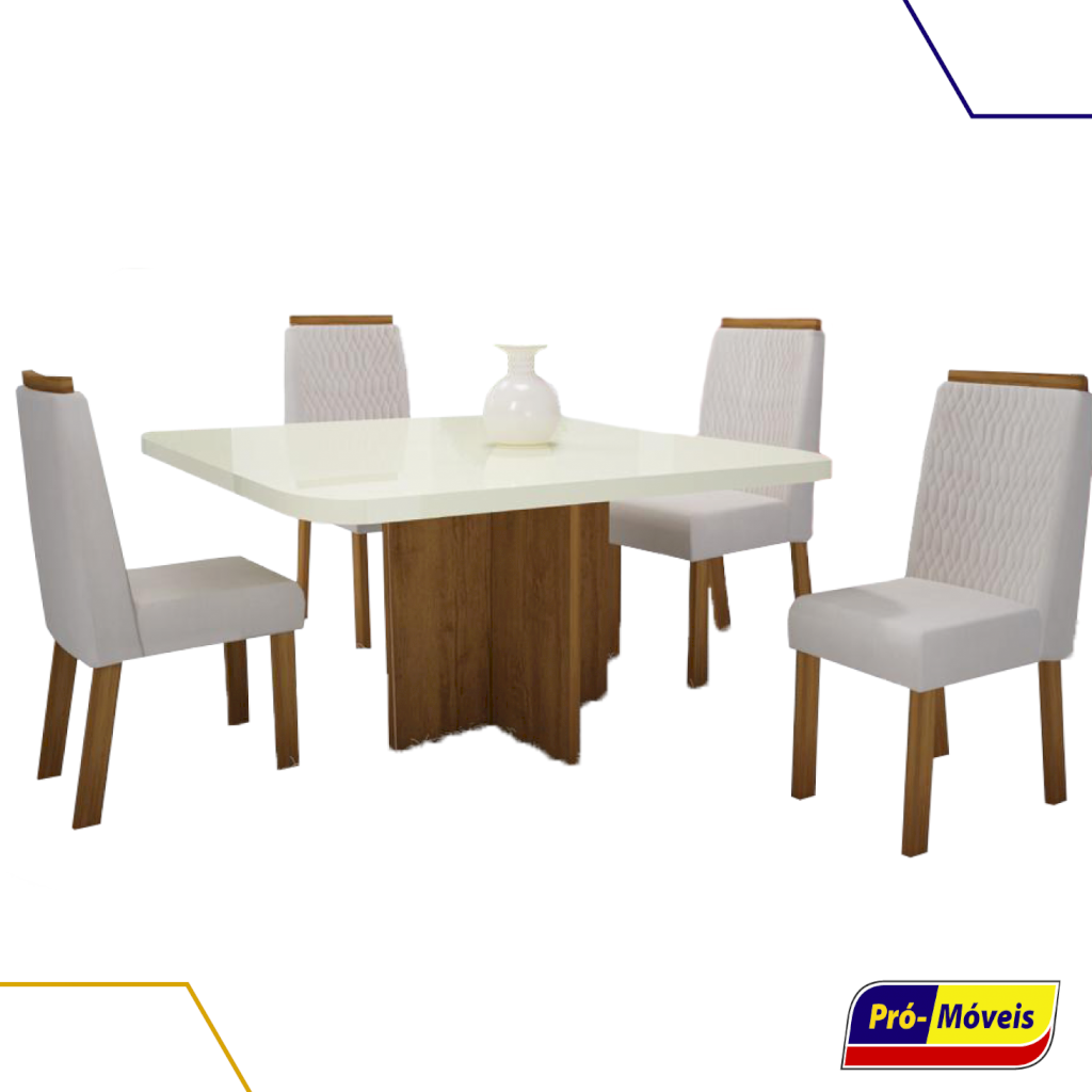MESA OURO PRETO + 4 CADEIRAS VIGOR