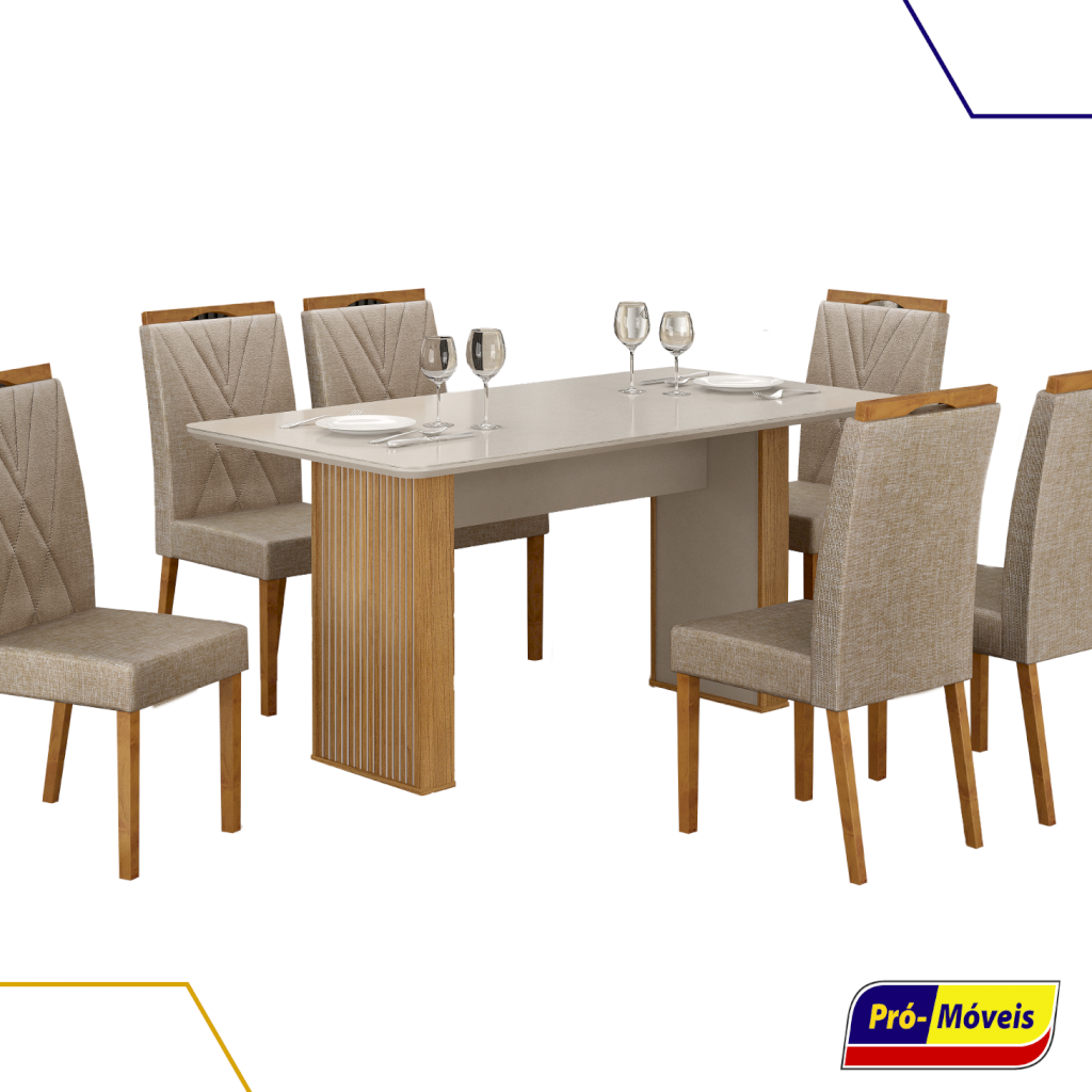 MESA JULIA + 6 CADEIRAS MAIA