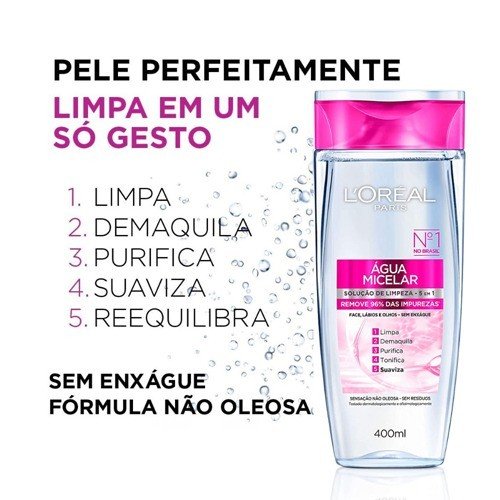 Água Micelar 5 em 1 - Lóreal Paris 