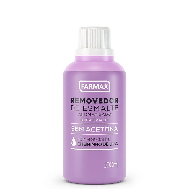 Removedor de Esmalte Aromatizado Uva sem Acetona 100ml - Farmax