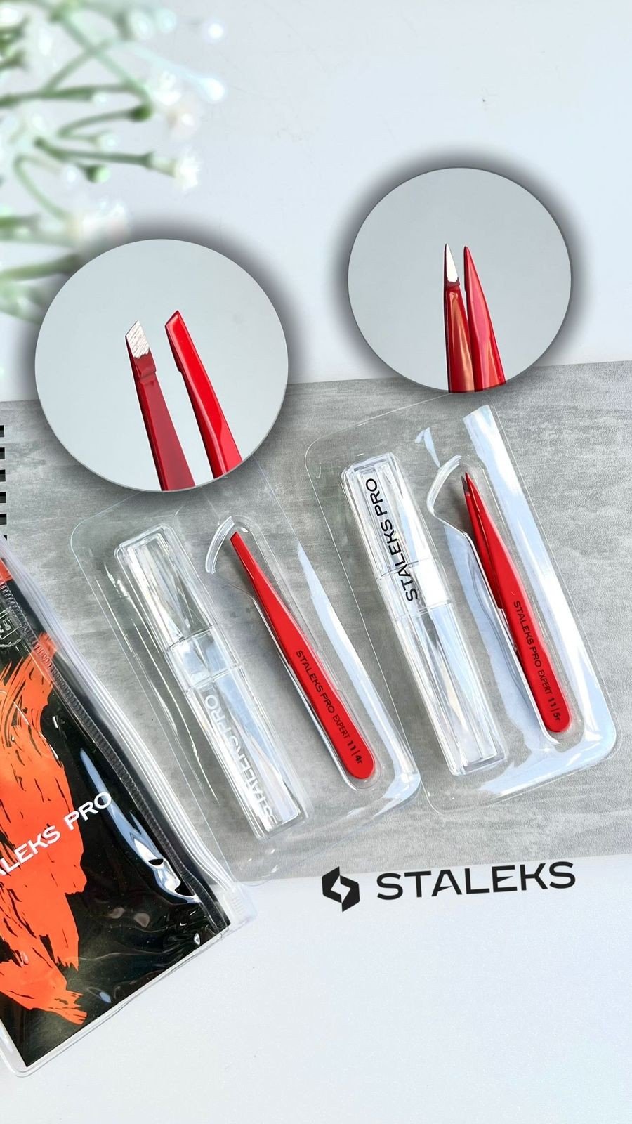 Pinça Sobrancelha Vermelha - Staleks PRO 