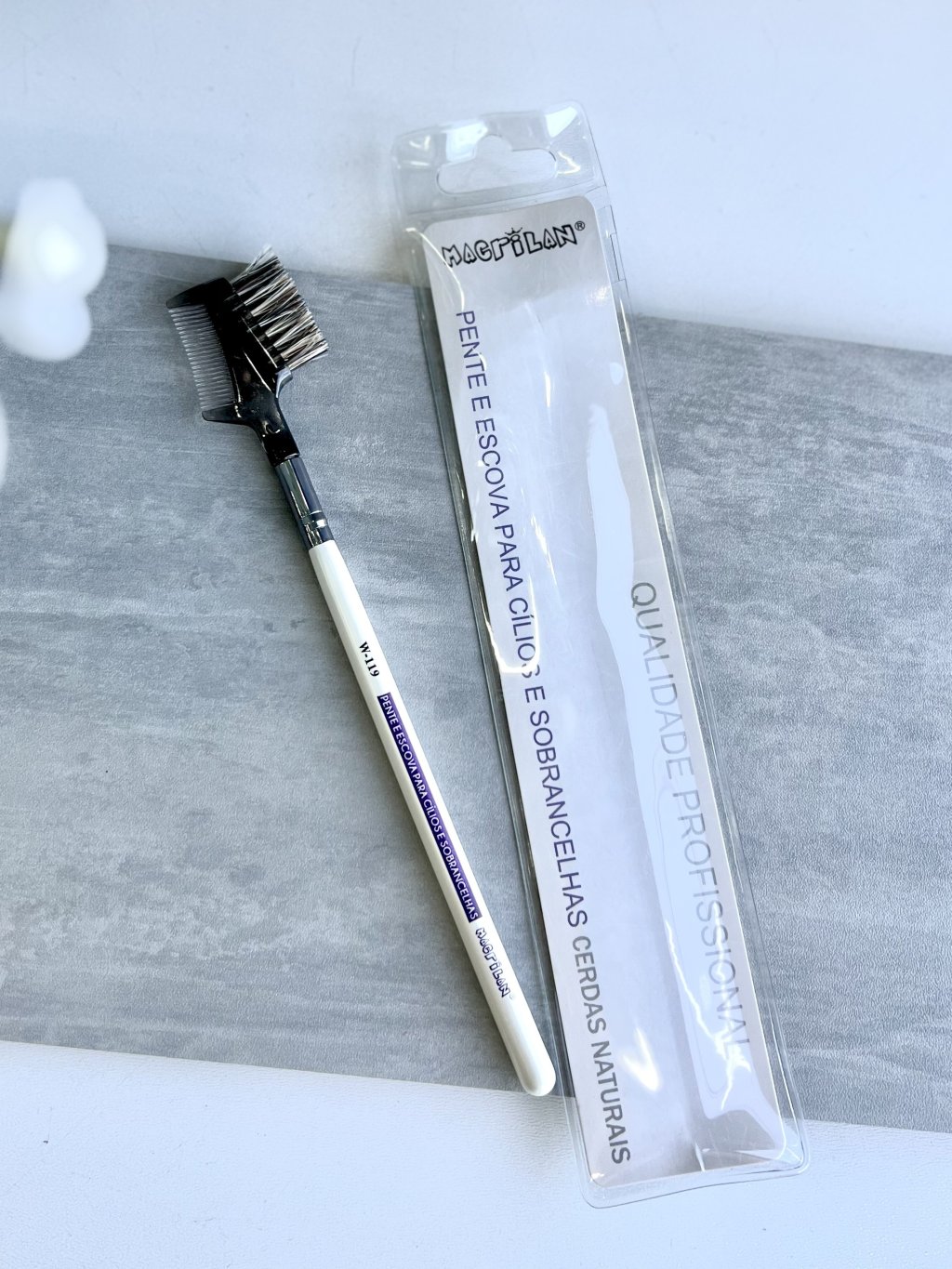 Pente e Escova para cílios e sobrancelhas 