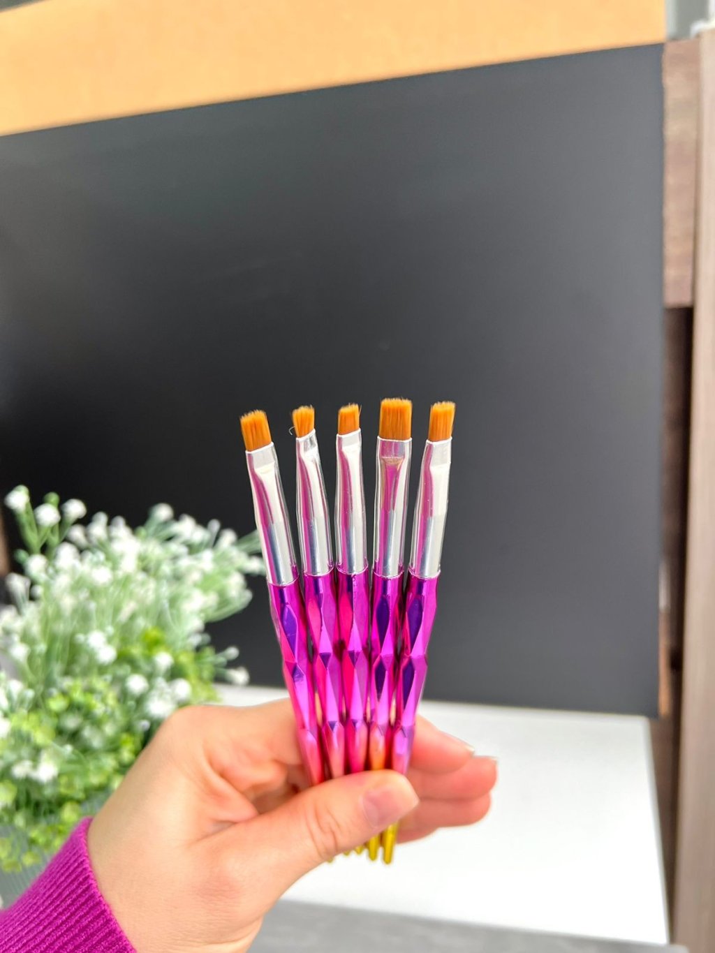 Kit Pincéis Unha Quadrado - Dafu 